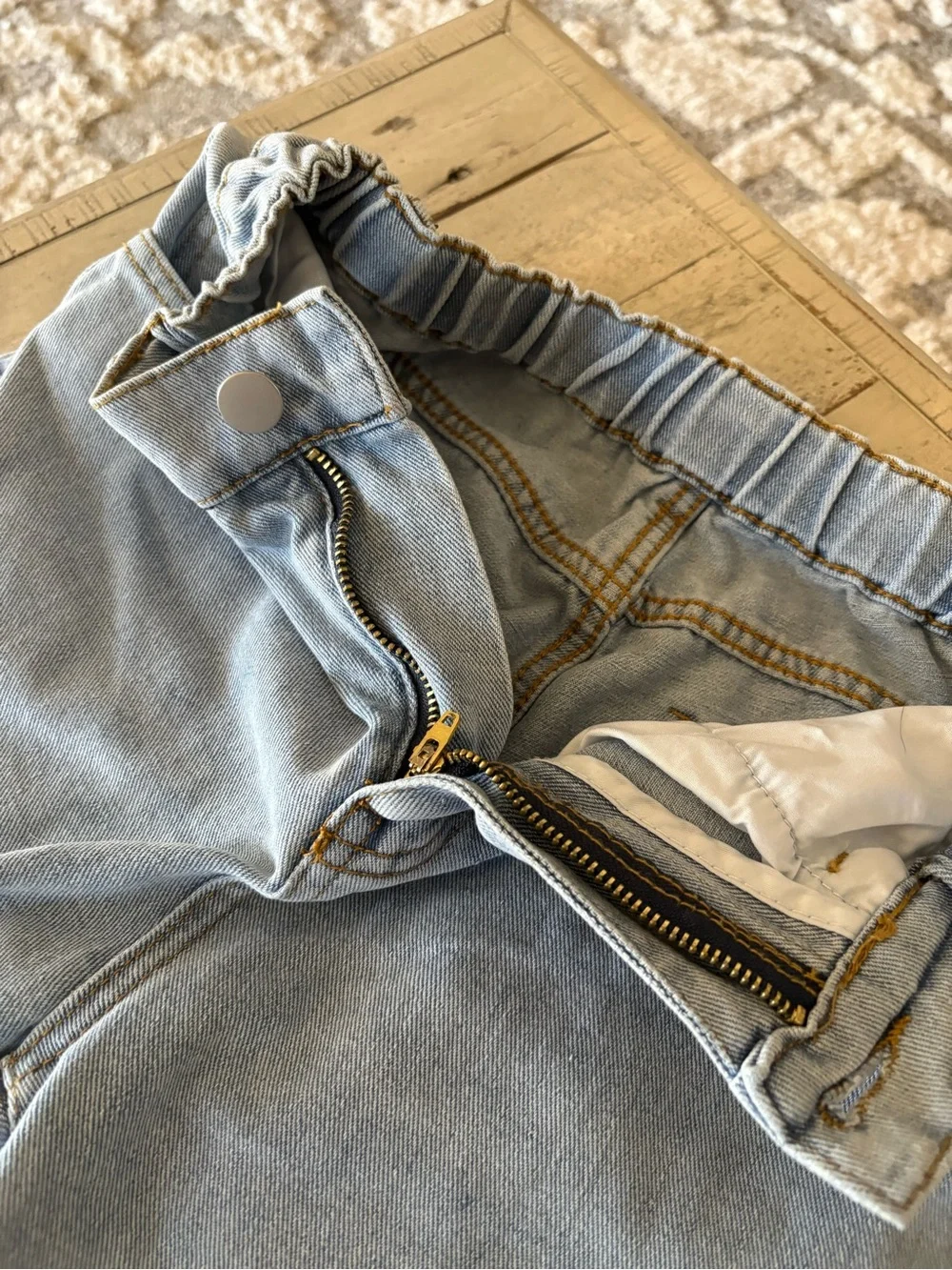 SHEIN Light Blue Straight Leg Kids Jeans